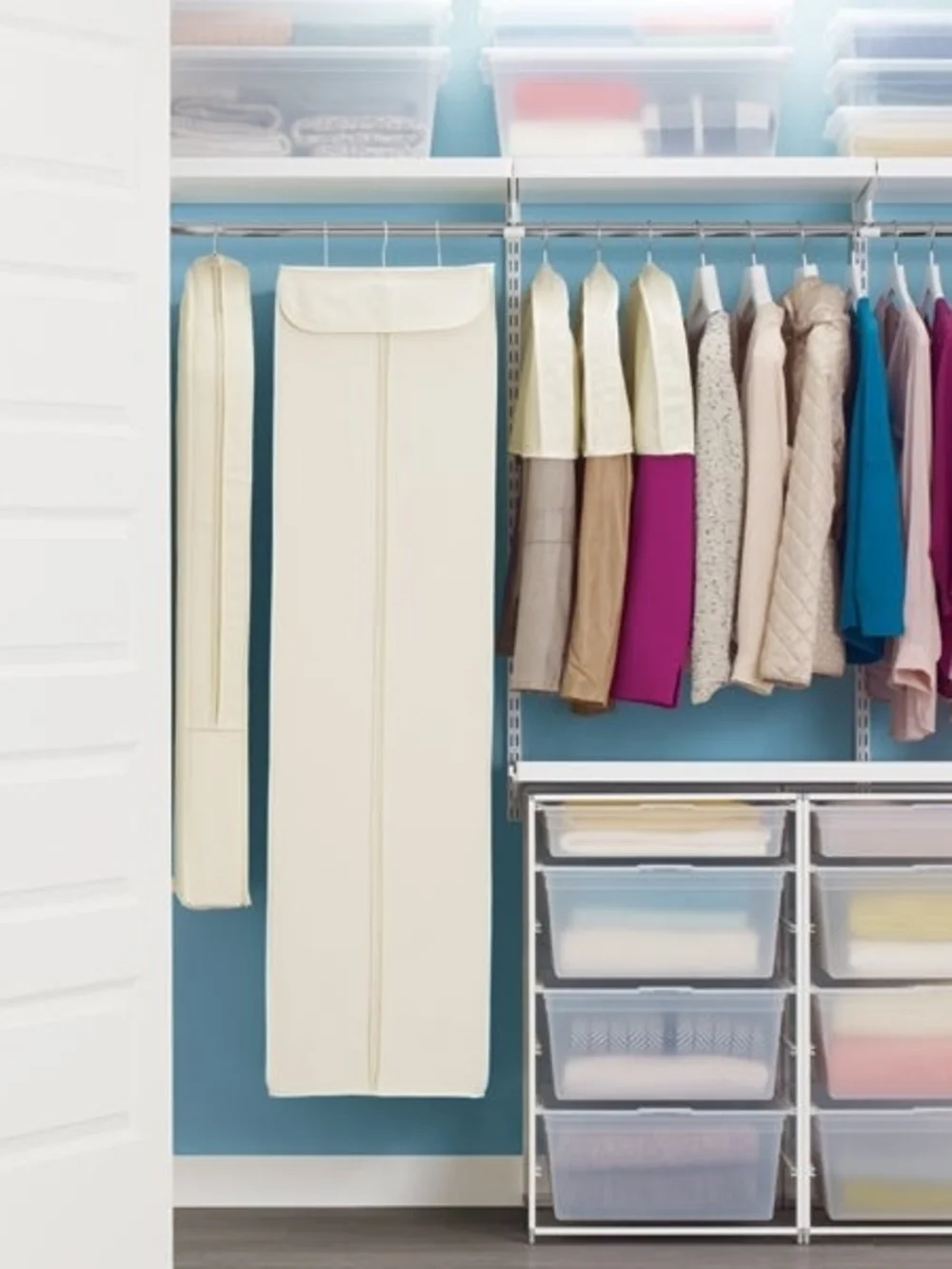 Hanging Garment Storage Bag in Cream